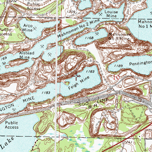 Topographic Map of Feigh Mine, MN