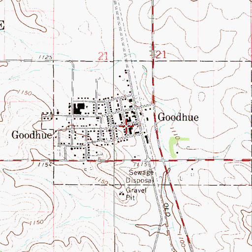 Topographic Map of Goodhue, MN