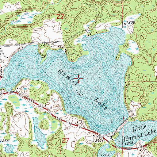 Topographic Map of Hamlet Lake, MN