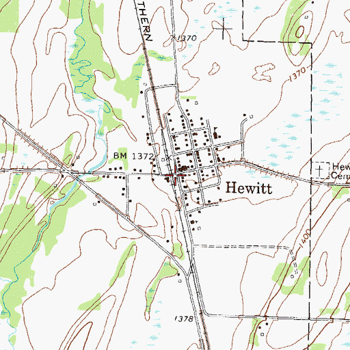 Topographic Map of Hewitt, MN