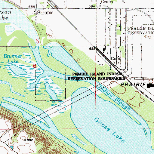Topographic Map of Indian Slough, MN