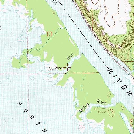 Topographic Map of Jackson Run, MN