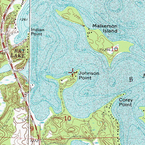 Topographic Map of Johnson Point, MN