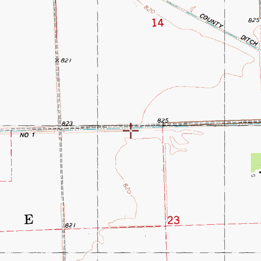 Topographic Map of Judicial Ditch Number One, MN