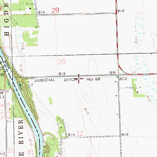 Topographic Map of Judicial Ditch Number Sixtynine, MN