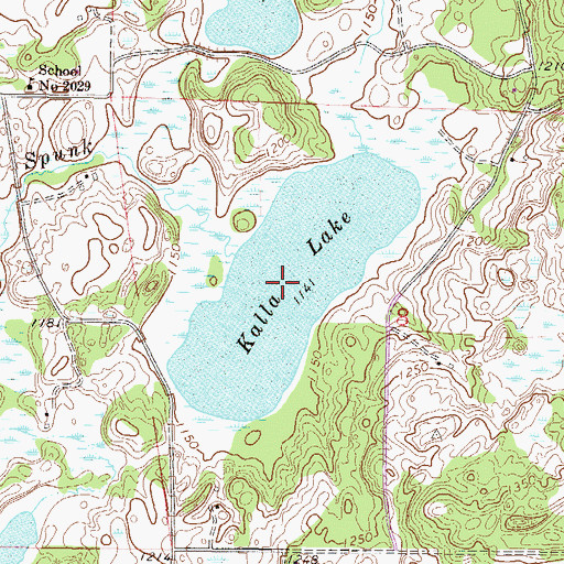 Topographic Map of Kalla Lake, MN