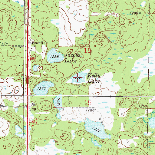 Topographic Map of Kelly Lake, MN