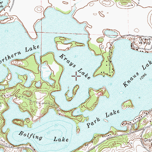 Topographic Map of Krays Lake, MN