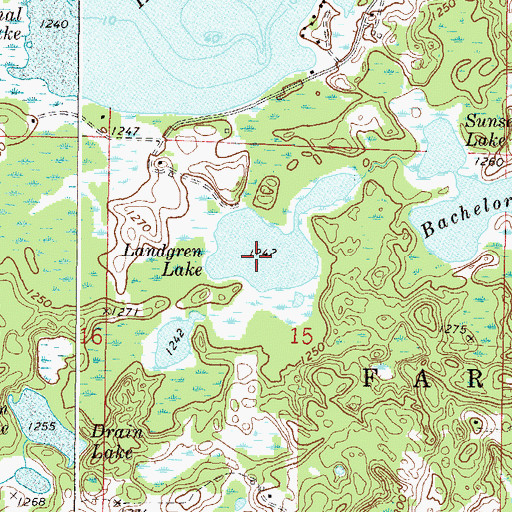 Topographic Map of Landgren Lake, MN