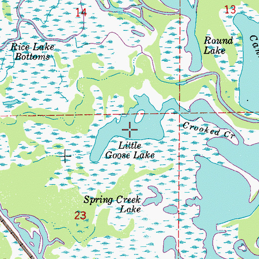 Topographic Map of Little Goose Lake, MN
