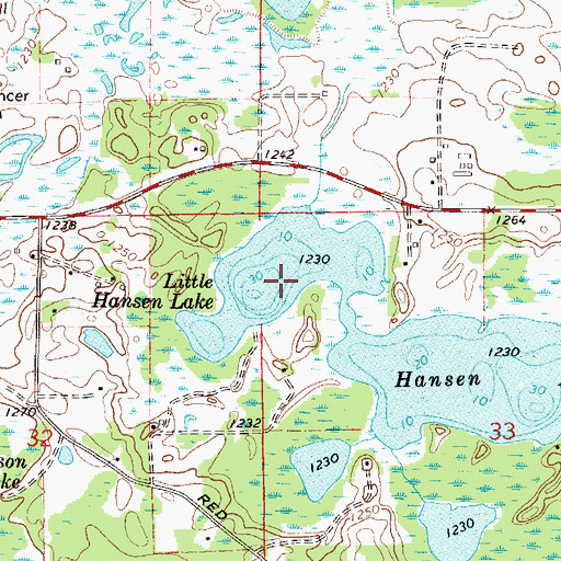 Topographic Map of Little Hanson Lake, MN