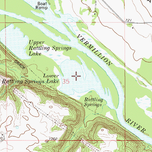 Topographic Map of Lower Rattling Springs Lake, MN