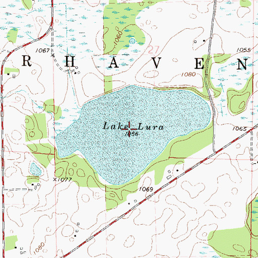 Topographic Map of Lake Lura, MN