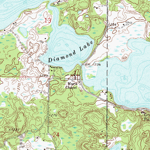 Topographic Map of Maria Chapel, MN