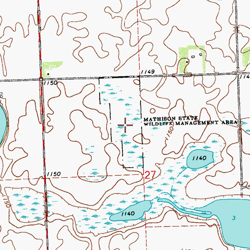 Topographic Map of Mathison State Wildlife Management Area, MN