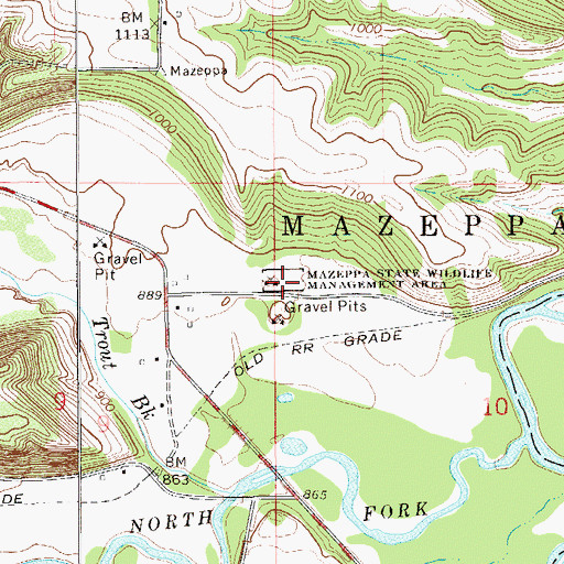 Topographic Map of Mazeppa State Wildlife Management Area, MN