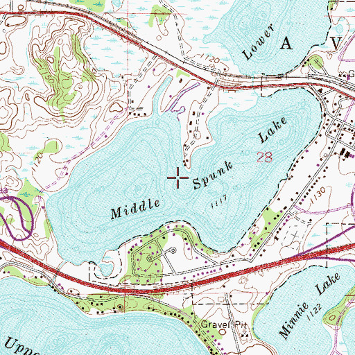 Topographic Map of Middle Spunk Lake, MN