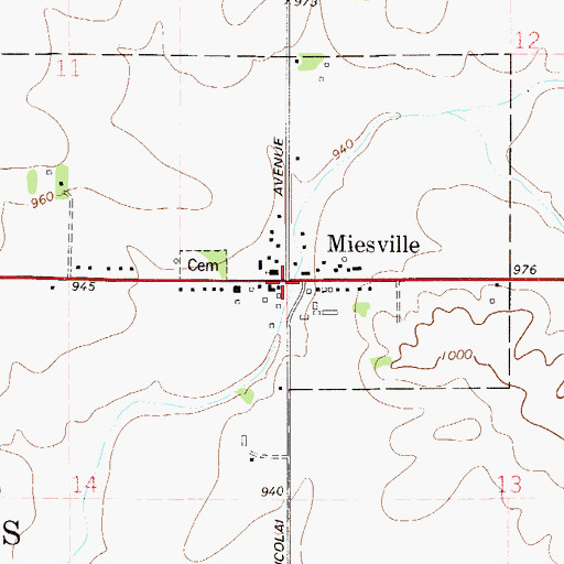 Topographic Map of Miesville, MN