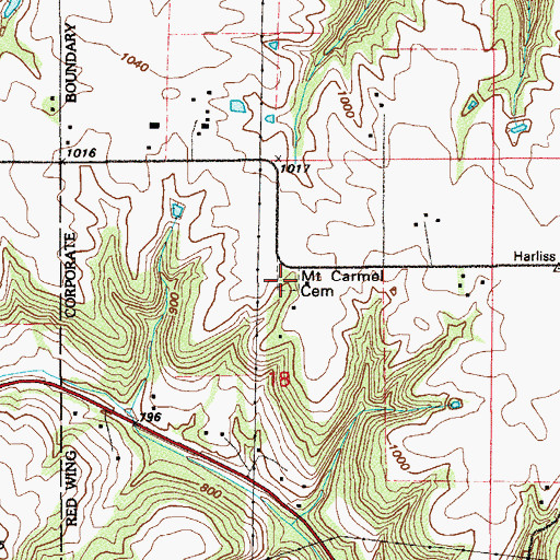 Topographic Map of Mount Carmel Cemetery, MN