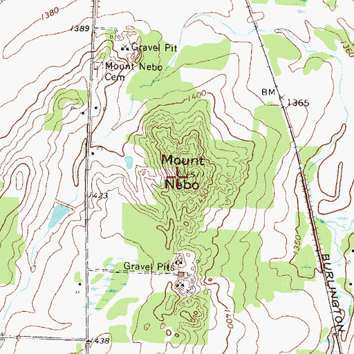 Topographic Map of Mount Nebo, MN