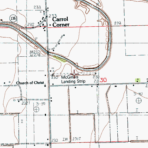 Topographic Map of McGinnis Landing Strip (historical), AR