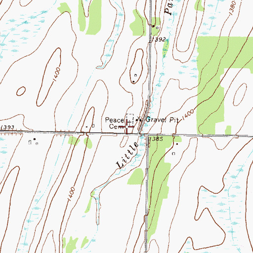 Topographic Map of Peace Cemetery, MN