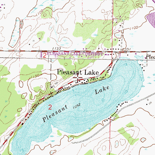 Topographic Map of Pleasant Lake, MN