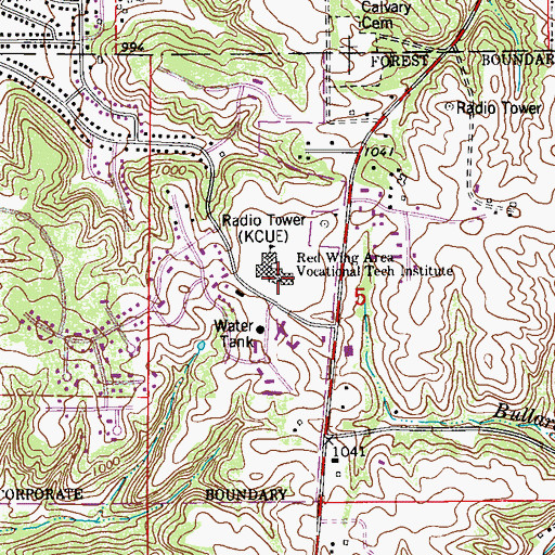 Topographic Map of Minnesota State College - Southeast Technical, MN