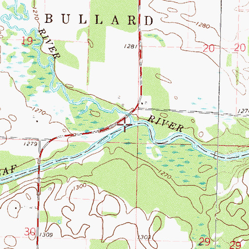 Topographic Map of Redeye River, MN