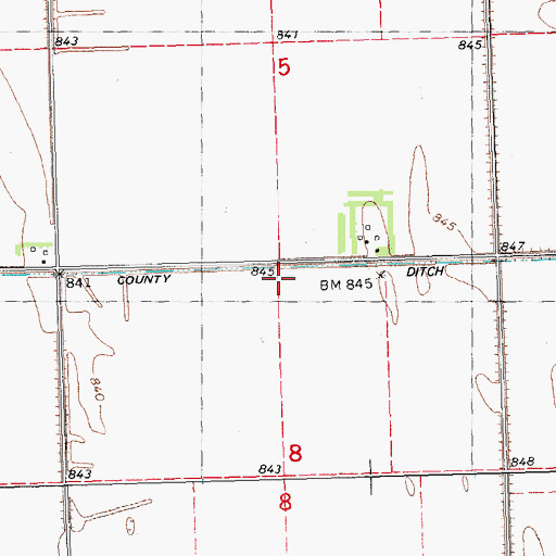 Topographic Map of Roadside School, MN