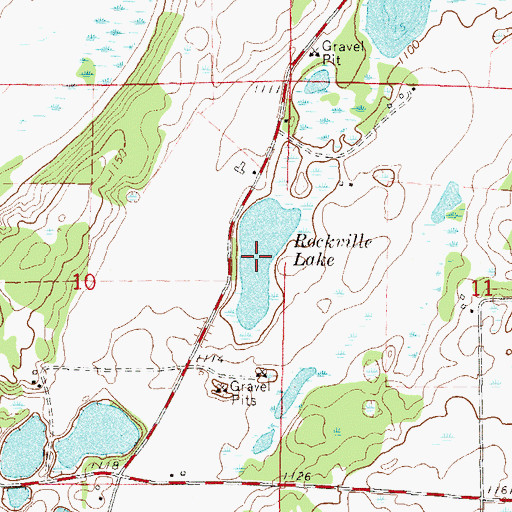 Topographic Map of Rockville Lake, MN