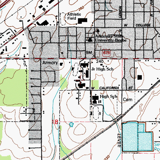 Topographic Map of Beebe Elementary School, AR