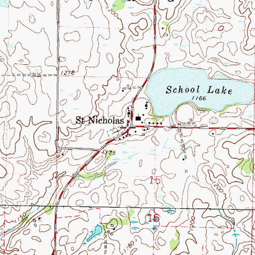 Topographic Map of Saint Nicholas, MN