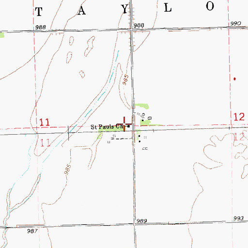 Topographic Map of Saint Pauls Church, MN