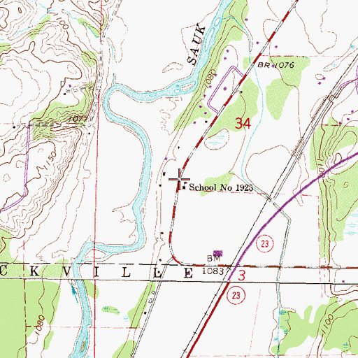 Topographic Map of School Number 1925, MN
