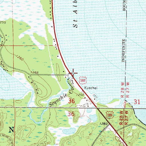 Topographic Map of Sequchie Creek, MN