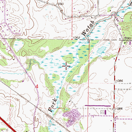 Topographic Map of South Fork Watab River, MN
