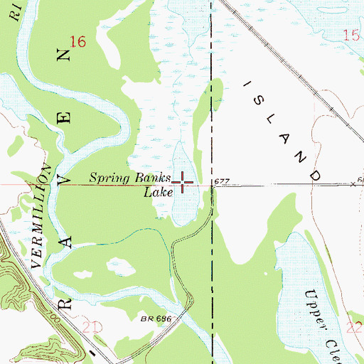 Topographic Map of Spring Banks Lake, MN