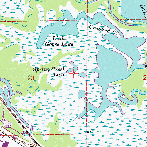 Topographic Map of Spring Creek Lake, MN