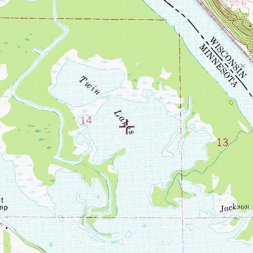 Topographic Map of Twin Lakes, MN