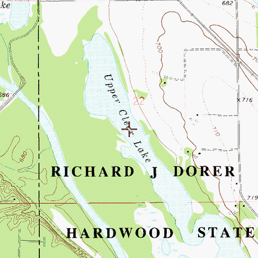 Topographic Map of Upper Clear Lake, MN