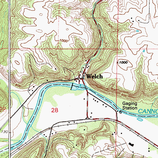 Topographic Map of Welch, MN