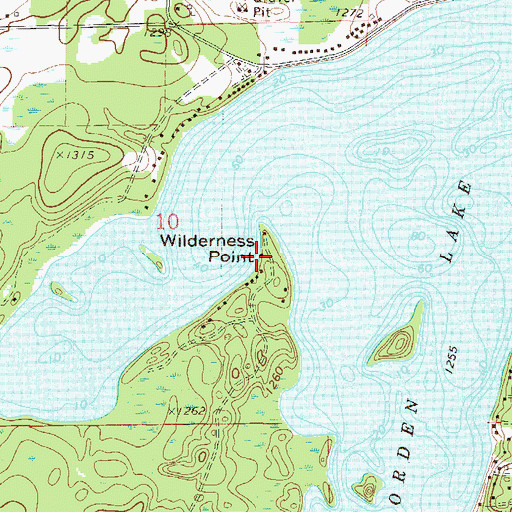Topographic Map of Wilderness Point, MN