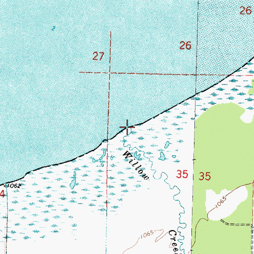 Topographic Map of Willow Creek, MN