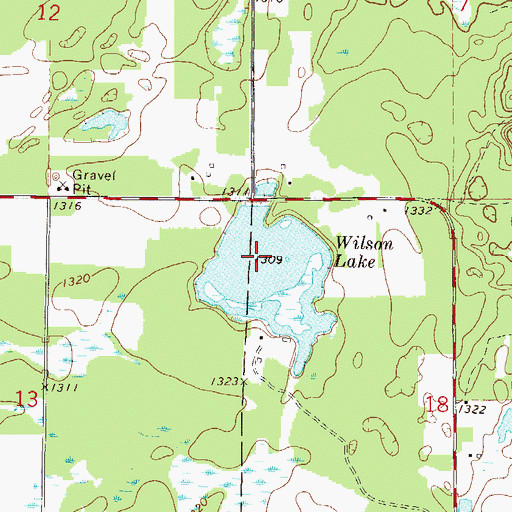 Topographic Map of Wilson Lake, MN