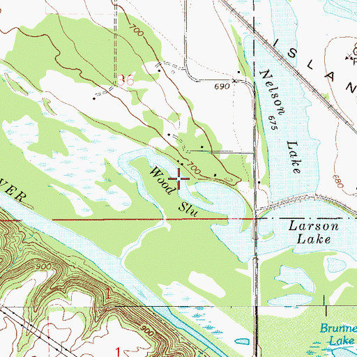 Topographic Map of Wood Slough, MN