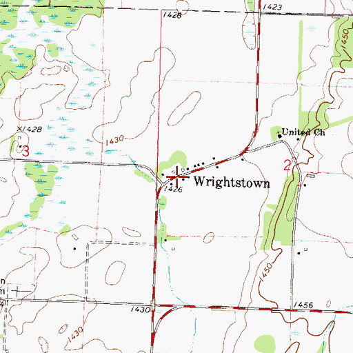 Topographic Map of Wrightstown, MN