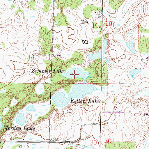 Topographic Map of Zimmer Lake, MN