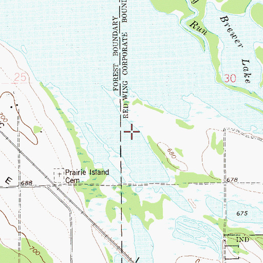 Topographic Map of Prairie Island Indian Community, MN