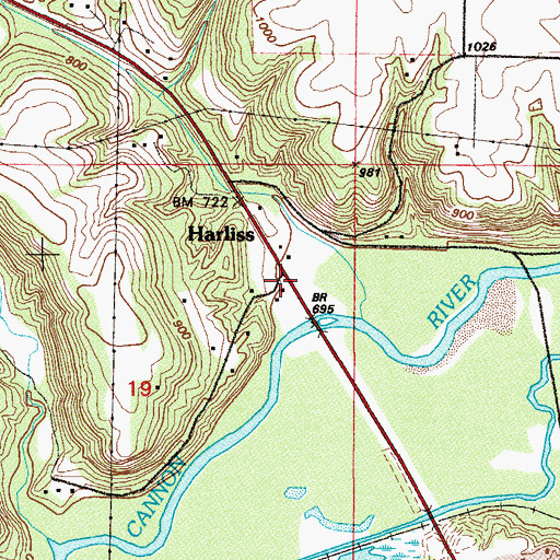 Topographic Map of Harliss, MN